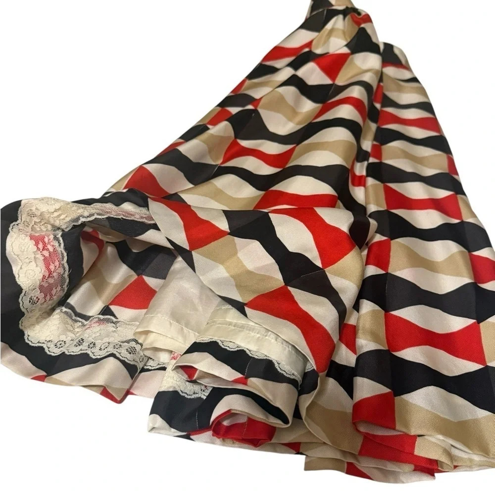 Kate Spade Red and Cream A-Line Skirt